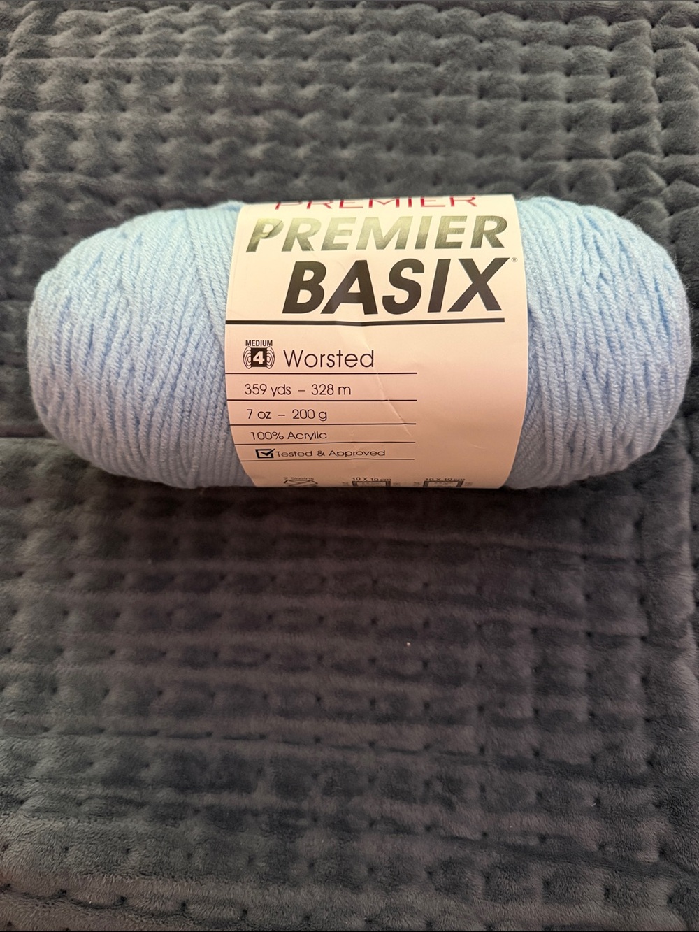 Premier Basix Light Blue Worsted Acrylic Yarn - Premier